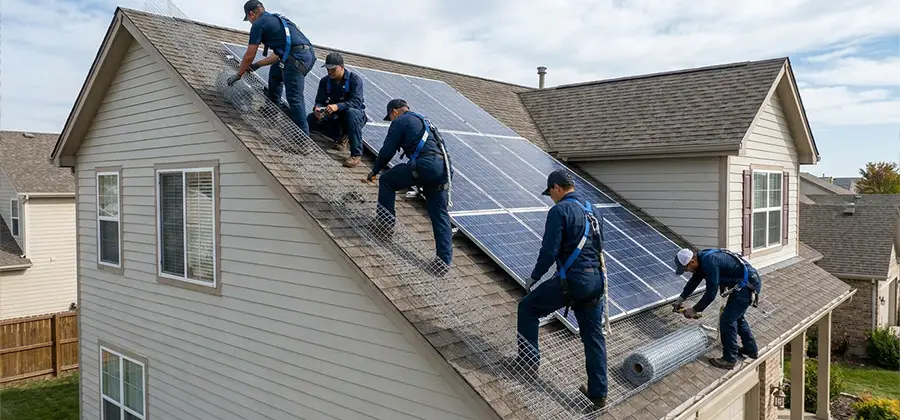 Pigeon Wire for Solar Panels in McDonough